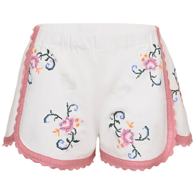 Orsina Cotton Shorts Light Pink Trim Swirls S - Shorts