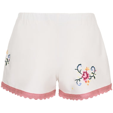 Orsina Cotton Shorts Light Pink Trim Swirls S - Shorts