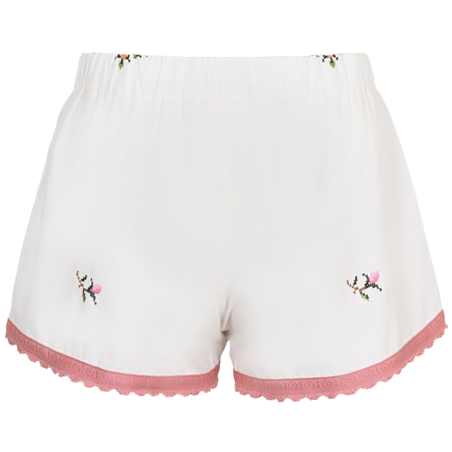 Load image into Gallery viewer, Orsina Cotton Shorts Rose Petal Pink Print S - Shorts
