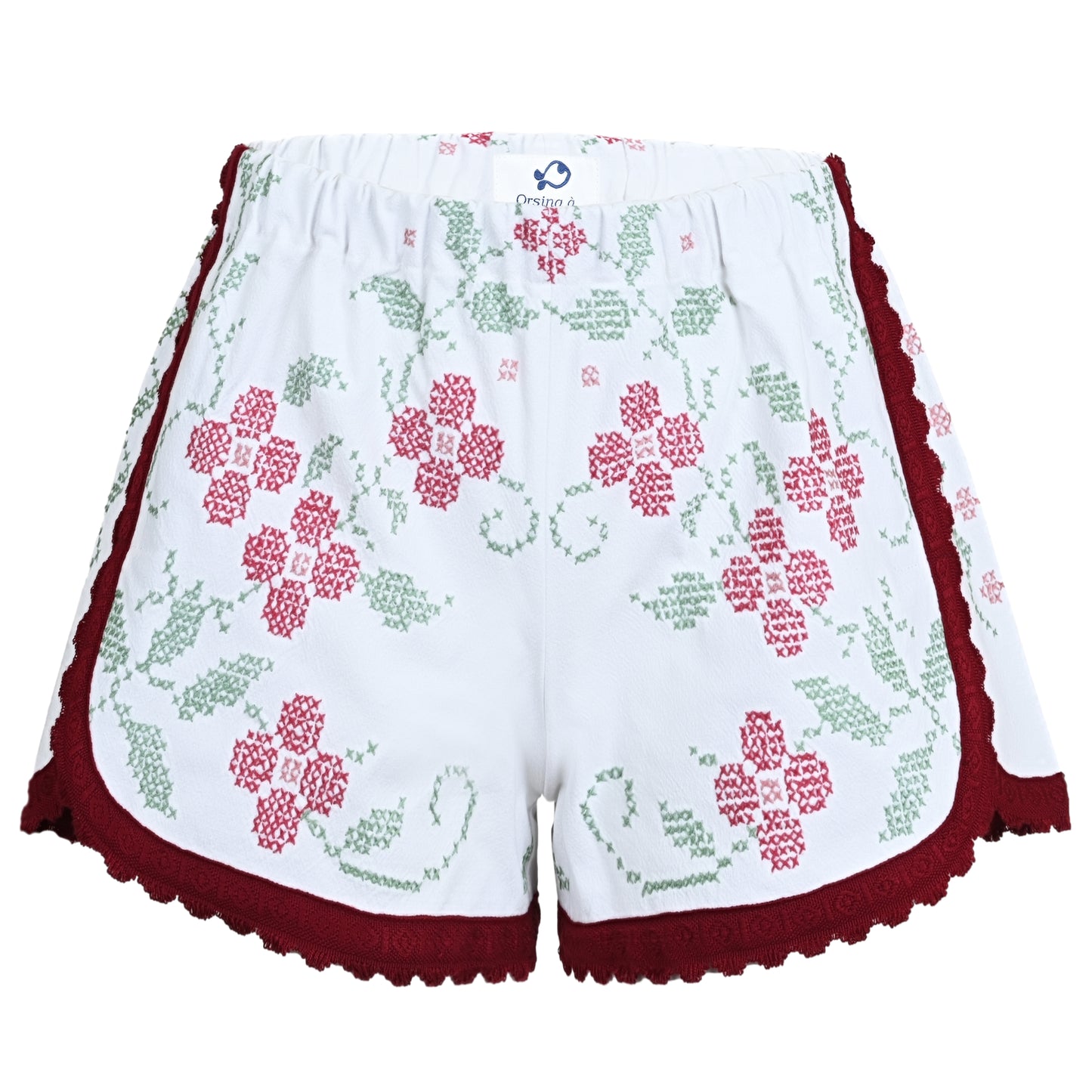 Load image into Gallery viewer, Orsina Cotton Shorts Ruby Trim Floral M - Shorts
