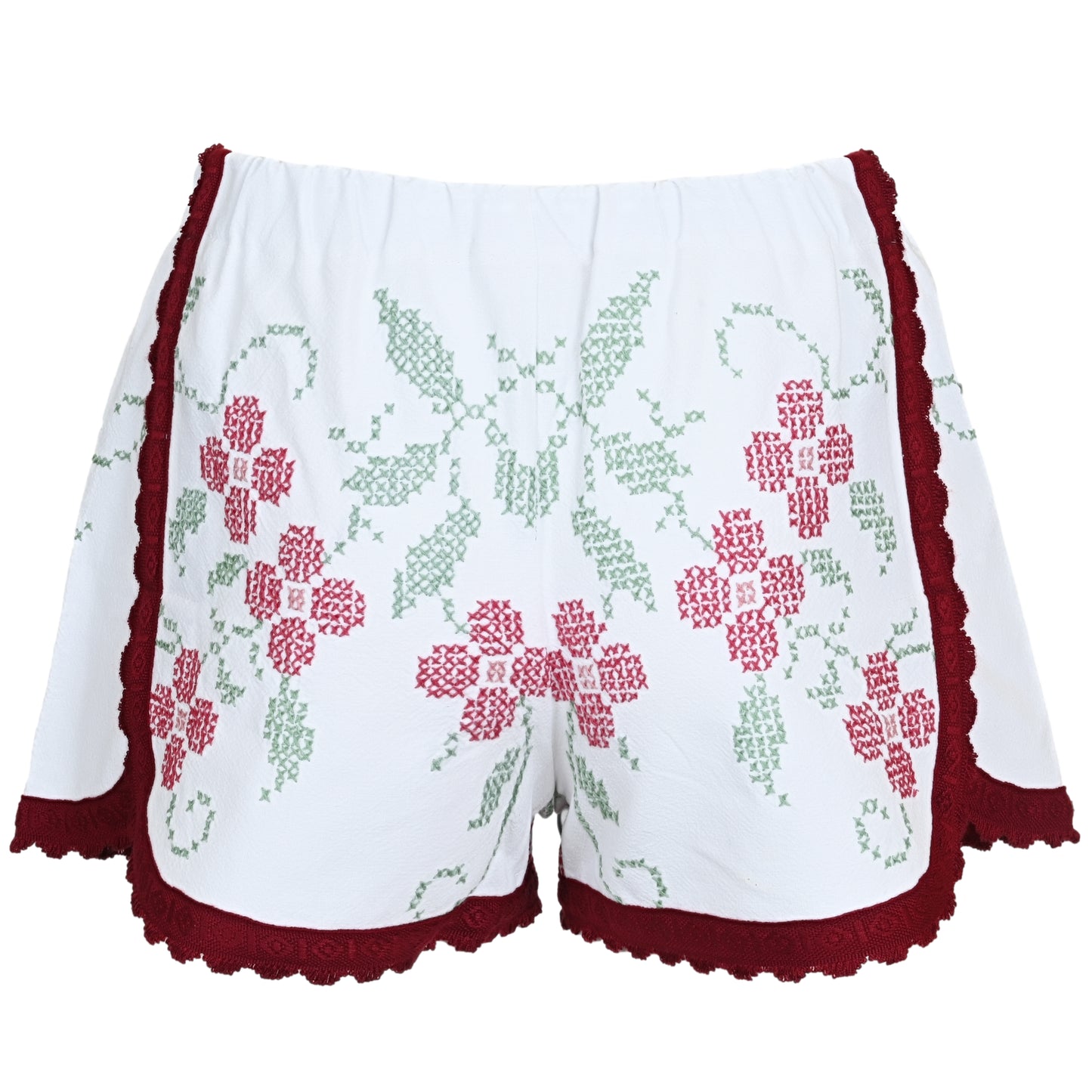 Load image into Gallery viewer, Orsina Cotton Shorts Ruby Red Trim S - Shorts
