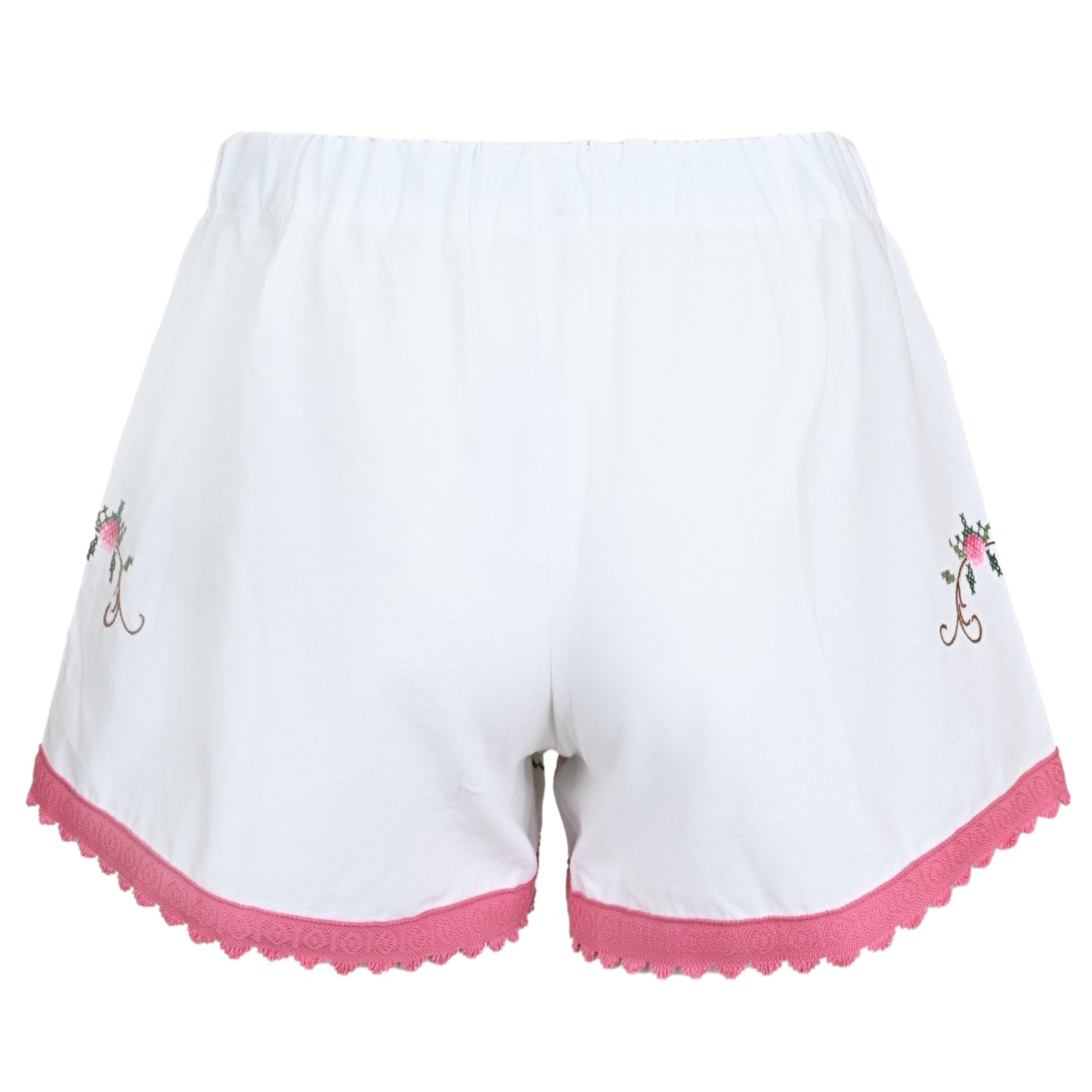 Load image into Gallery viewer, Orsina Cotton Shorts Pink Lace Floral S - Shorts
