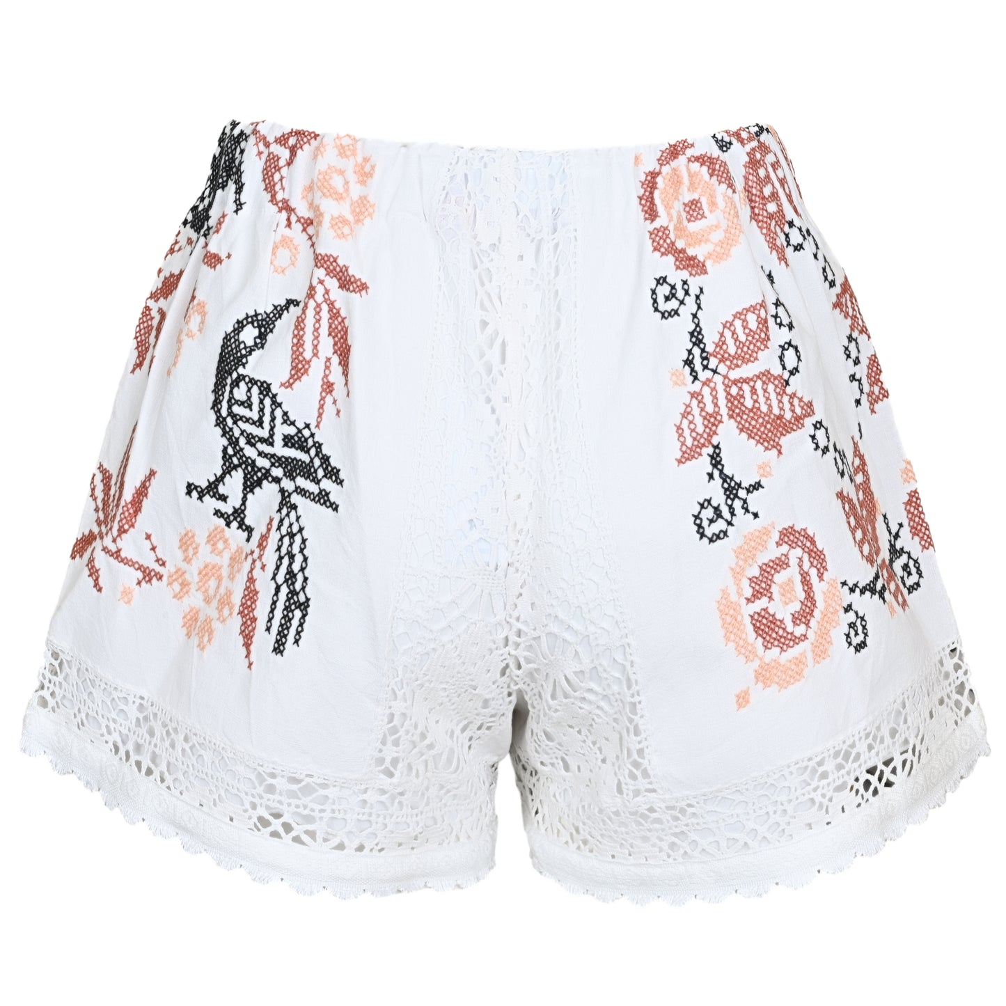 Load image into Gallery viewer, Orsina Cotton Shorts Neutral Bird Print S - Shorts
