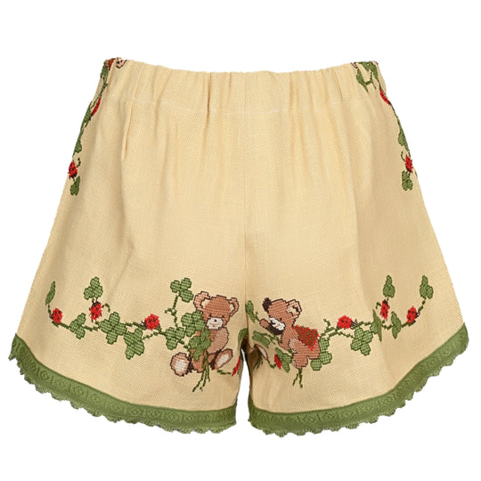Orsina Cotton Shorts Green Trim Ladybird S - Shorts