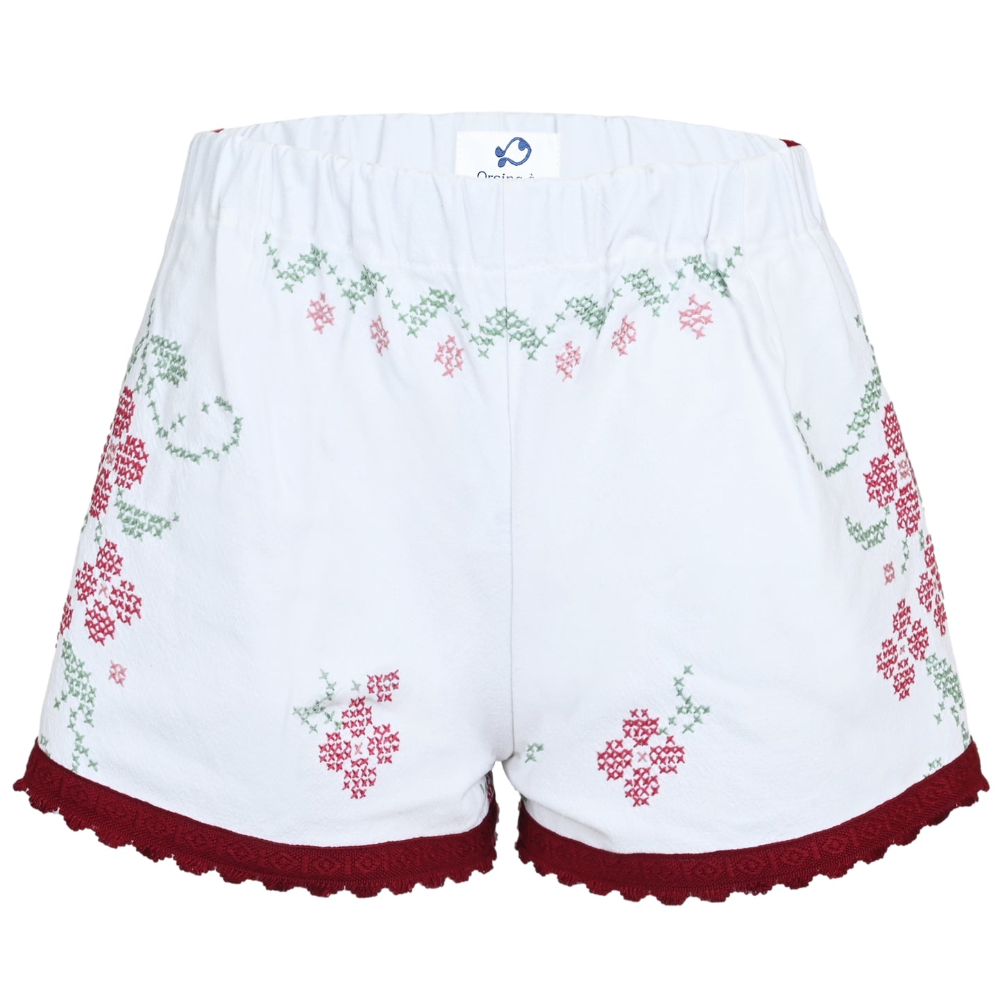 Load image into Gallery viewer, Orsina Cotton Shorts Ruby Red Trim S - Shorts
