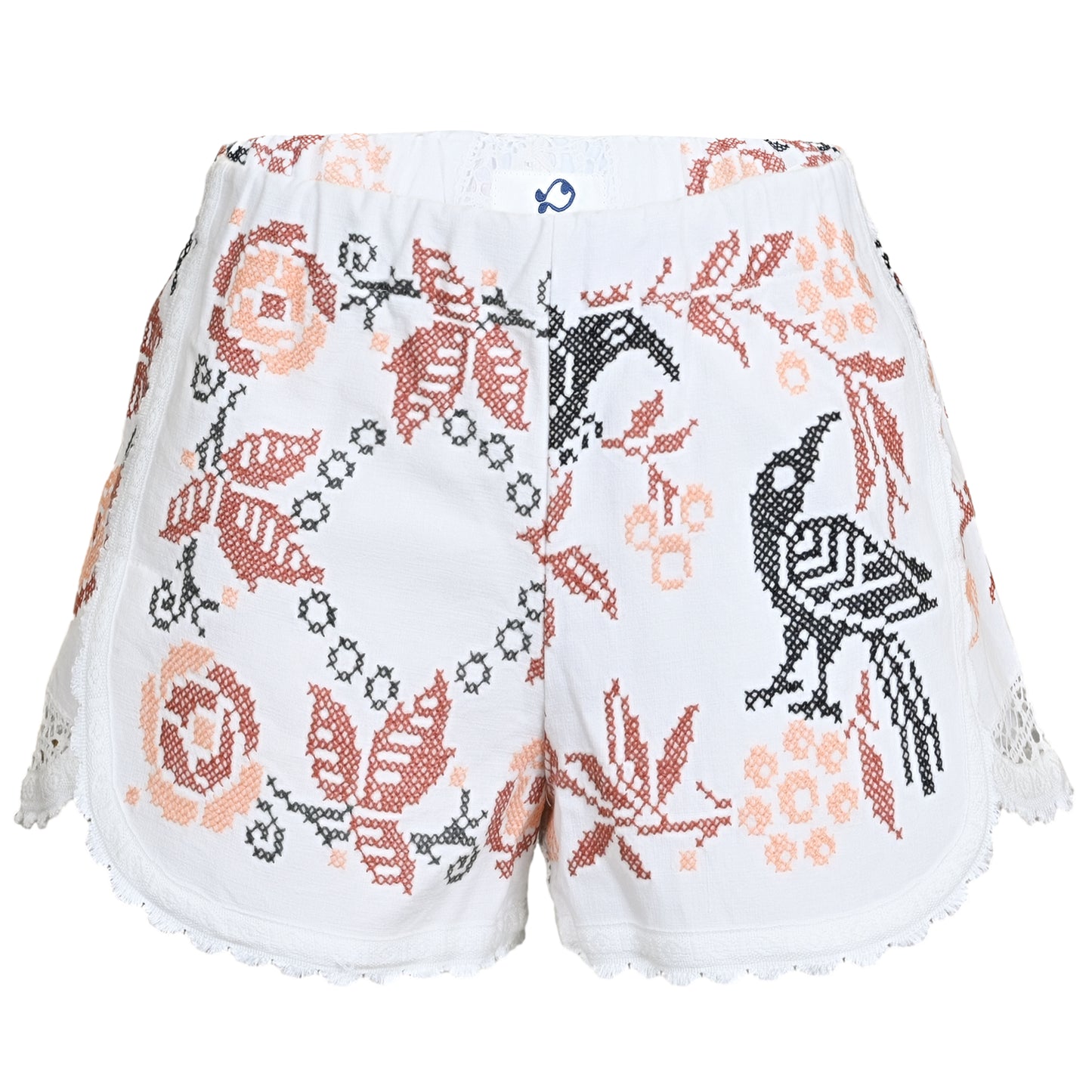 Load image into Gallery viewer, Orsina Cotton Shorts Neutral Bird Print S - Shorts
