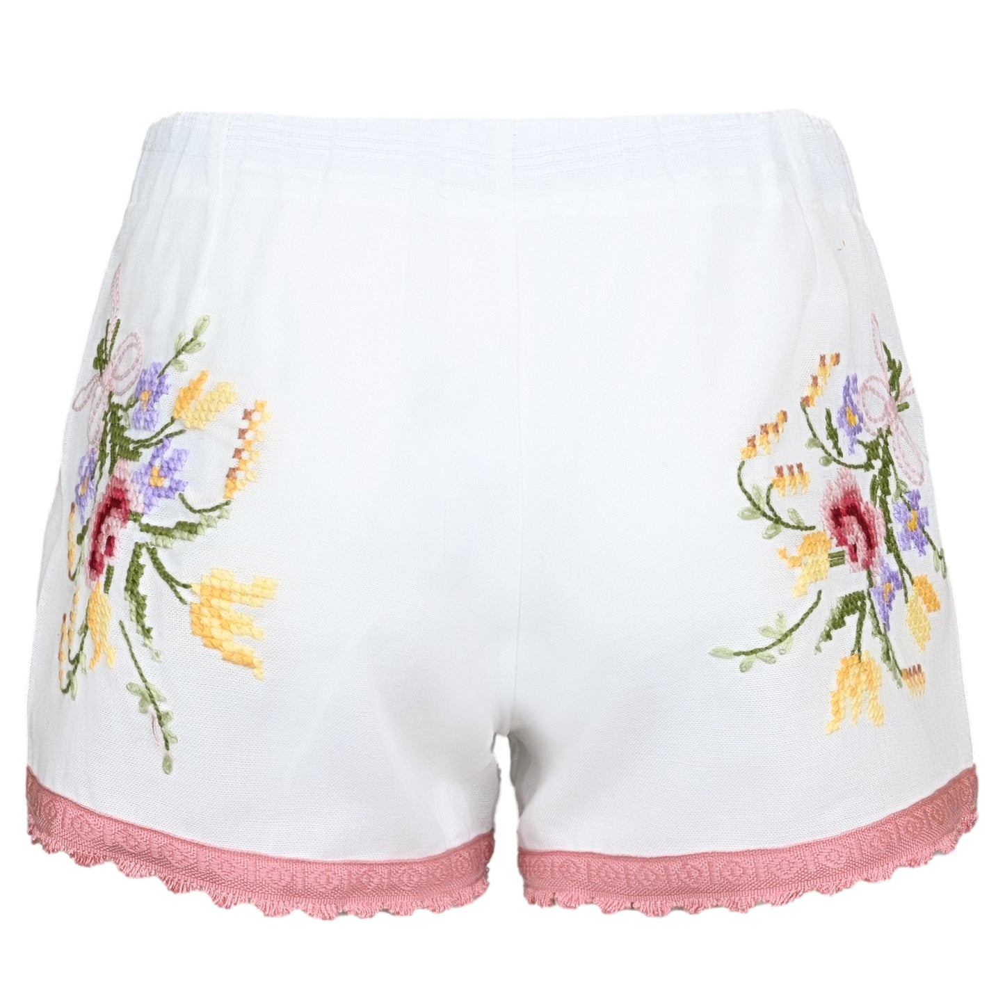 Load image into Gallery viewer, Orsina Cotton Shorts Deep Pink Trim Floral XS - Shorts
