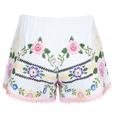 Orsina Cotton Shorts Pastel Pink Trim Floral XS - Shorts