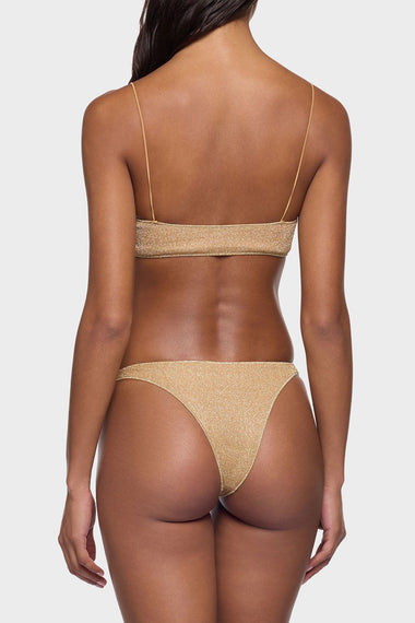 Lumiere Beads Bandeau Bikini Gold