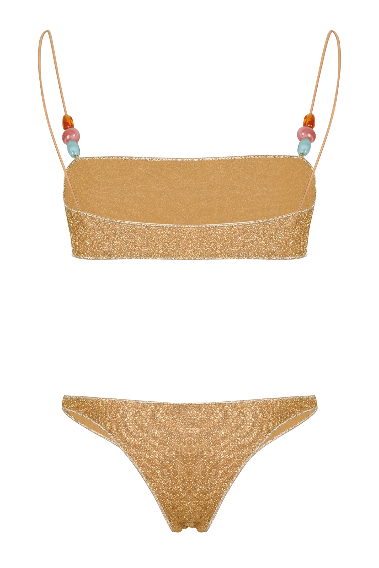 Load image into Gallery viewer, Lumiere Beads Bandeau Bikini Gold
