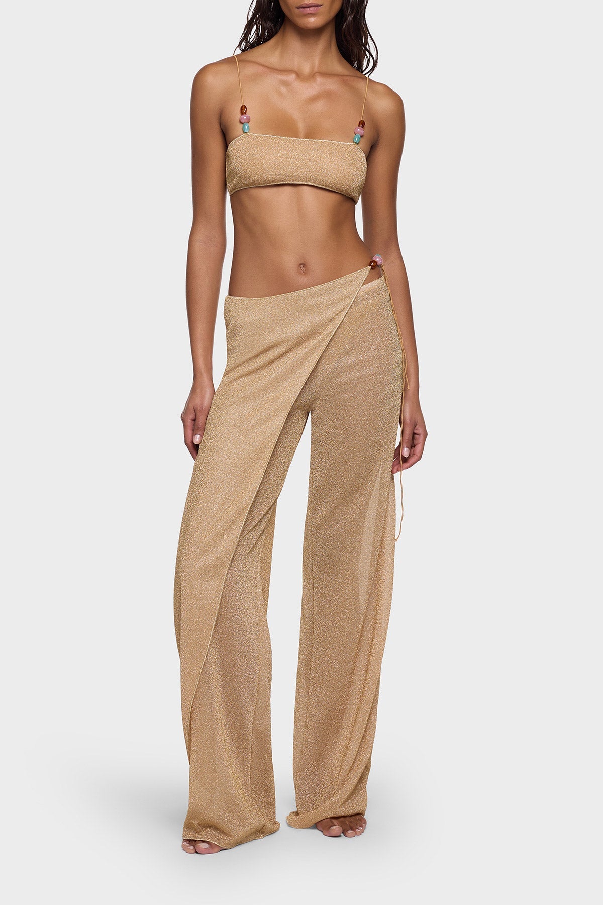Load image into Gallery viewer, Lumiere Beads Pareo Pants Gold
