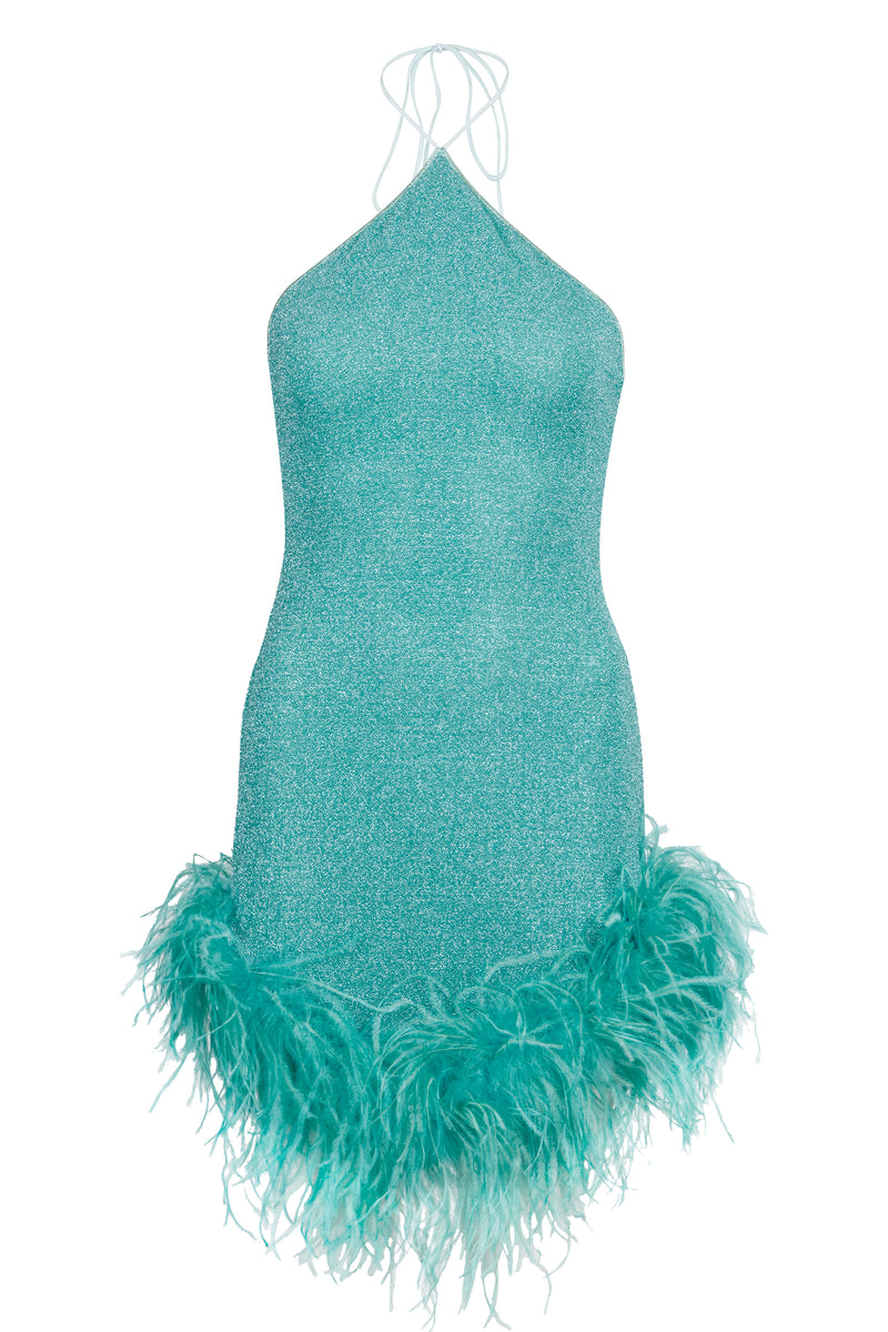 Lumiere Plumage Necklace Dress Sea Turquoise