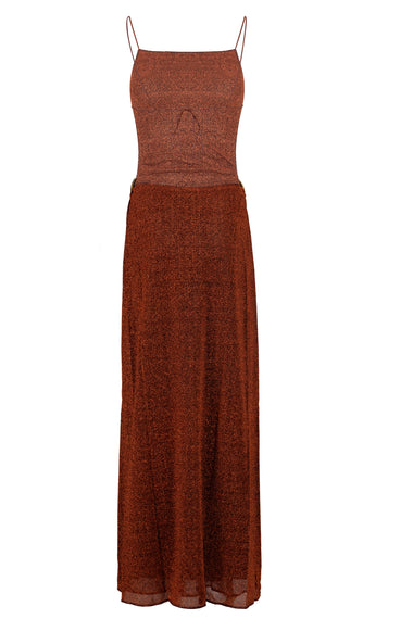 Lumiere Shell Long Dress Brown