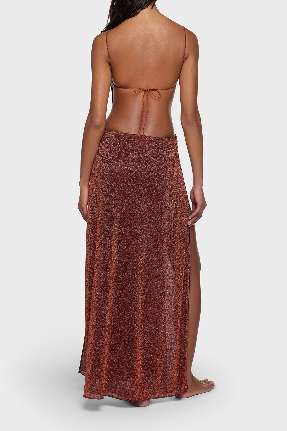 Load image into Gallery viewer, Lumiere Shell Long Dress Brown
