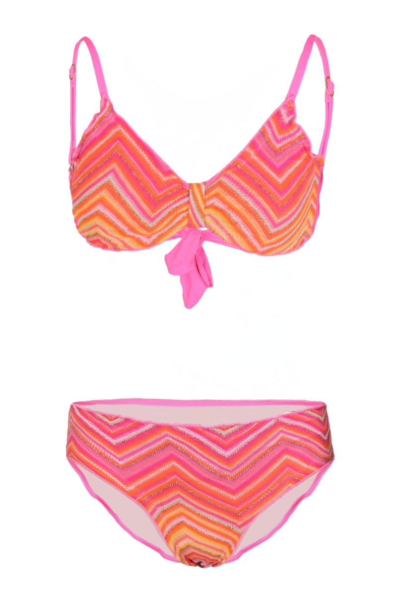 Girls Lettuce Edge Bikini Cayenne