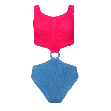 Colour Block Swimsuit in Pink/Blue