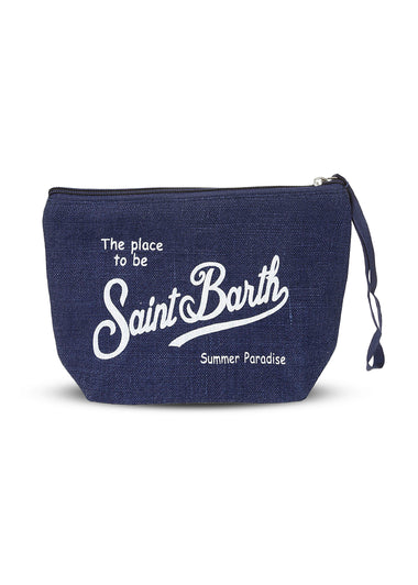Aline Linen Pouch Blue Navy