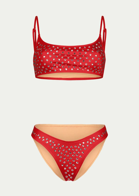 Load image into Gallery viewer, Chiara Crystals Red Bikini

