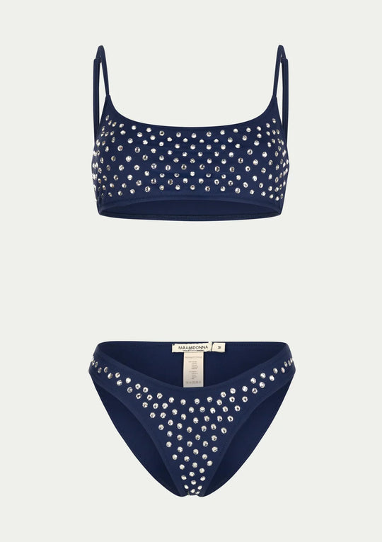Load image into Gallery viewer, Chiara Crystals Navy Bikini

