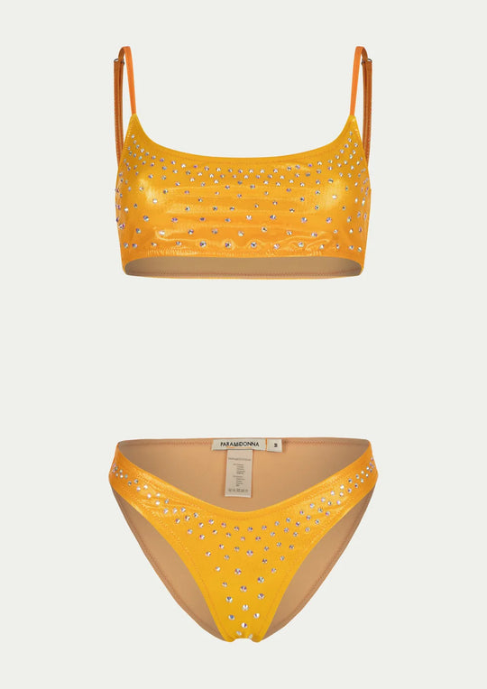 Load image into Gallery viewer, Chiara Crystals Orange Ombre Bikini
