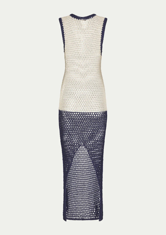 Load image into Gallery viewer, Kate Dress Ivory Navy
