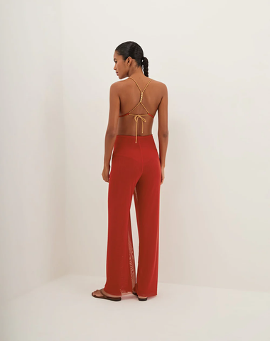 Solid Pareo Pants Ruby - Trousers