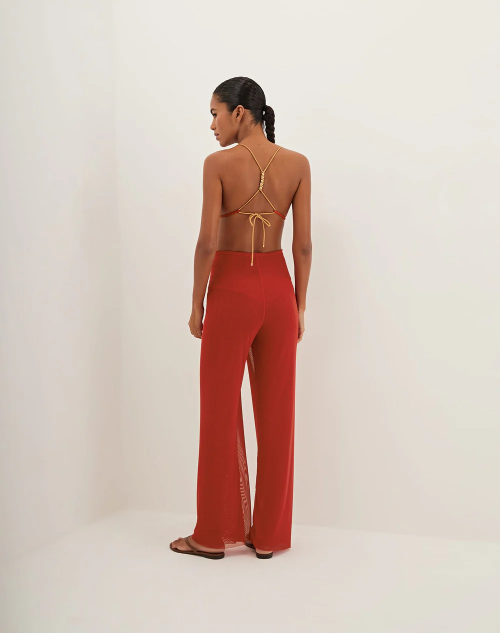 Load image into Gallery viewer, Solid Pareo Pants Ruby - Trousers
