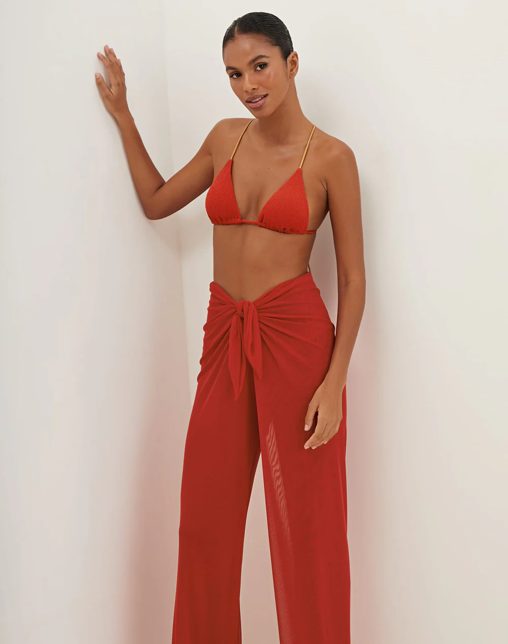 Load image into Gallery viewer, Solid Pareo Pants Ruby - Trousers
