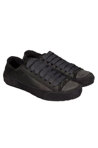 Parson Laced Sneakers Off Black Tonal Satin