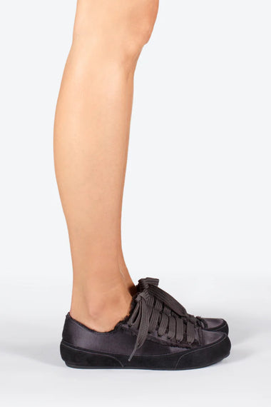 Parson Laced Sneakers Off Black Tonal Satin