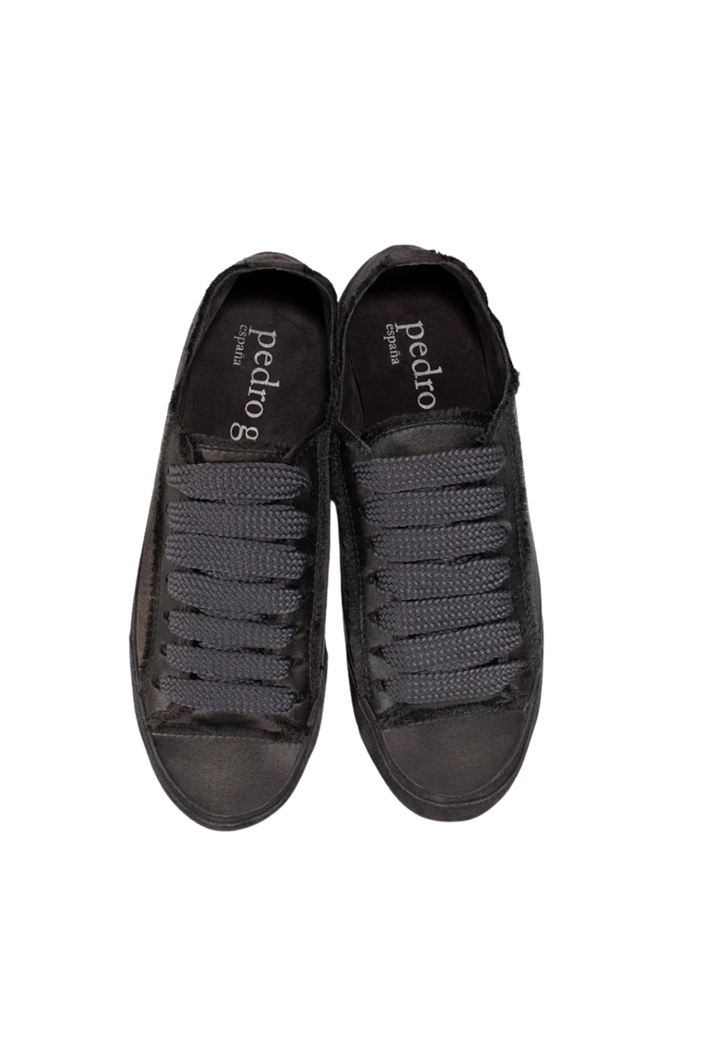 Load image into Gallery viewer, Parson Laced Sneakers Off Black Tonal Satin
