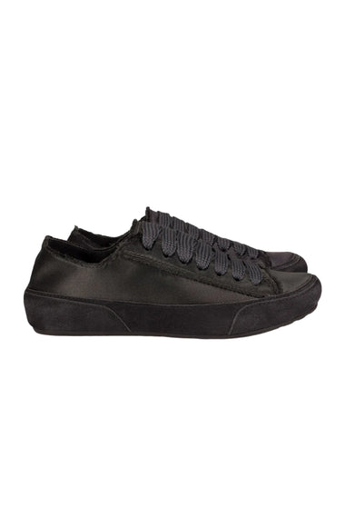 Parson Laced Sneakers Off Black Tonal Satin