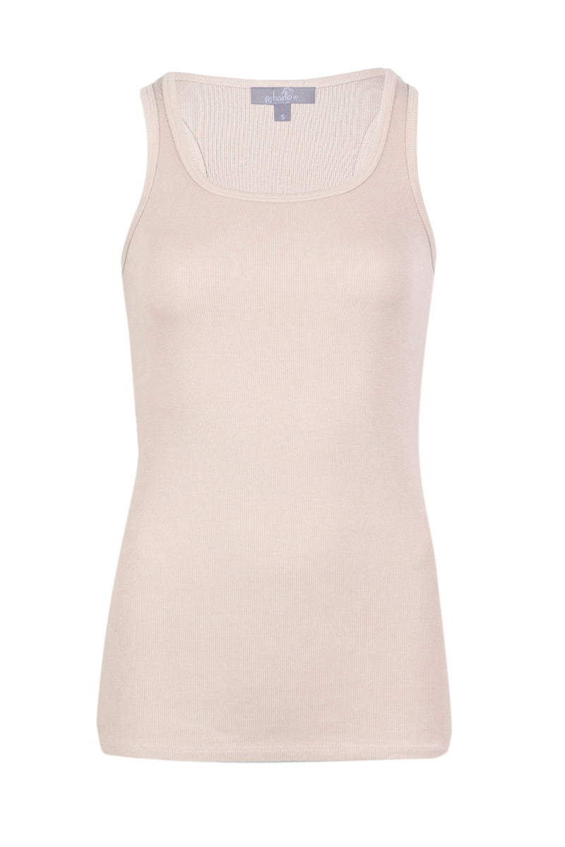 Charlie Racer Back Tank Top Egg Nog