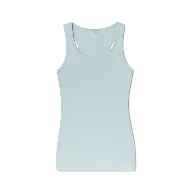 Charlie Racer Back Tank Top Cloudy Aqua