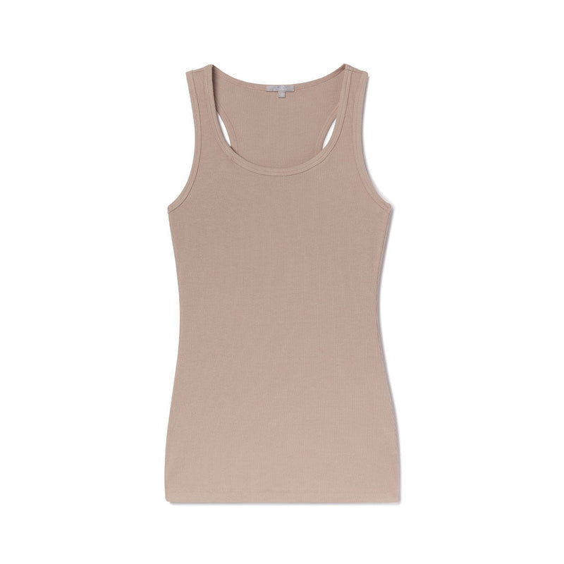 Charlie Racer Back Tank Top Cloudy Mocha