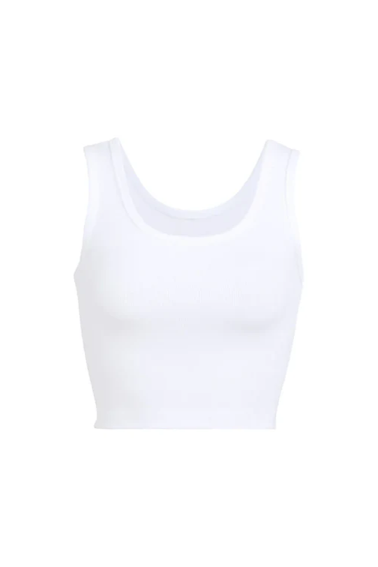 Scoop Crop Top Optic White