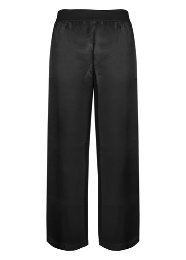 Womens Black Satin Capri Pants