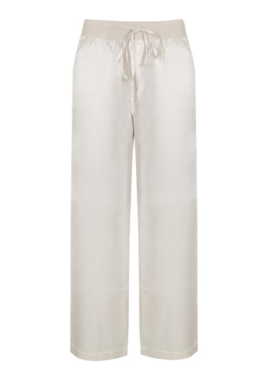 Jolie Capri Satin Ankle Pant Egg Nog