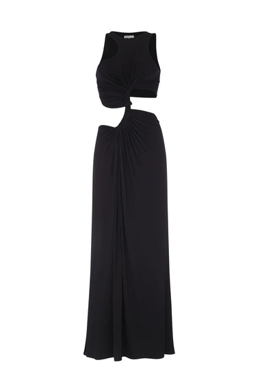 Cut Out Twist Dress Black