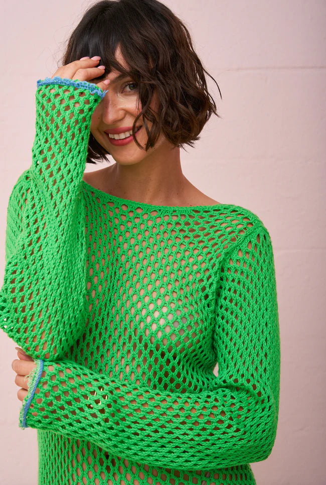 Load image into Gallery viewer, Crochet U-Back Maxi Dress Green
