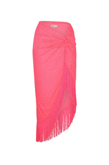 Fringed Sarong Skirt Hot Pink