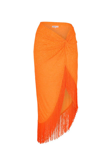 Fringed Sarong Skirt Tangerine