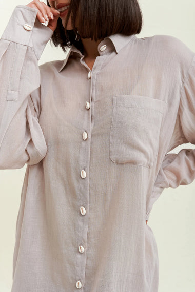 Puka Shell Shirt Dress Mauve - Dress