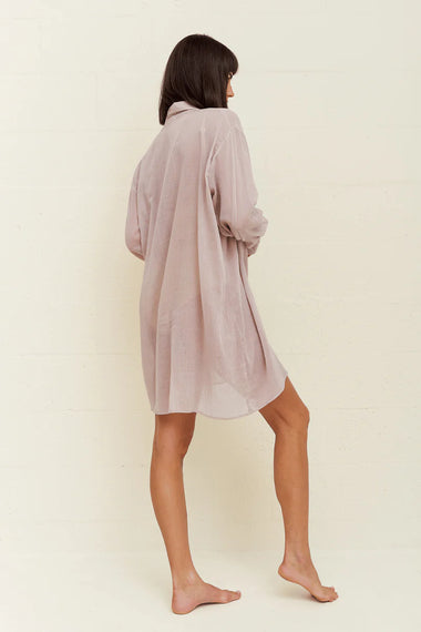 Puka Shell Shirt Dress Mauve - Dress
