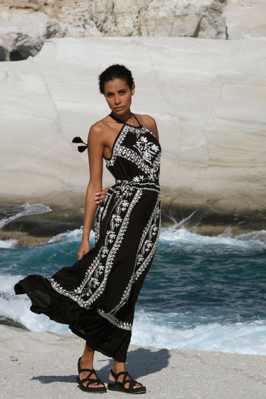 Poppy Black Pearl Maxi Dress - Dress