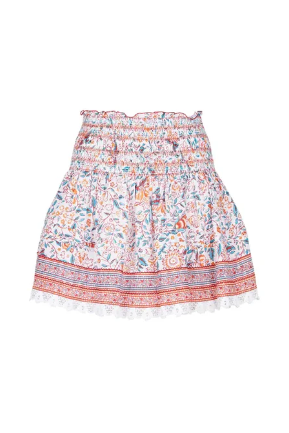 Load image into Gallery viewer, Mini Skirt Galia Red Menton Cotton Plumeti
