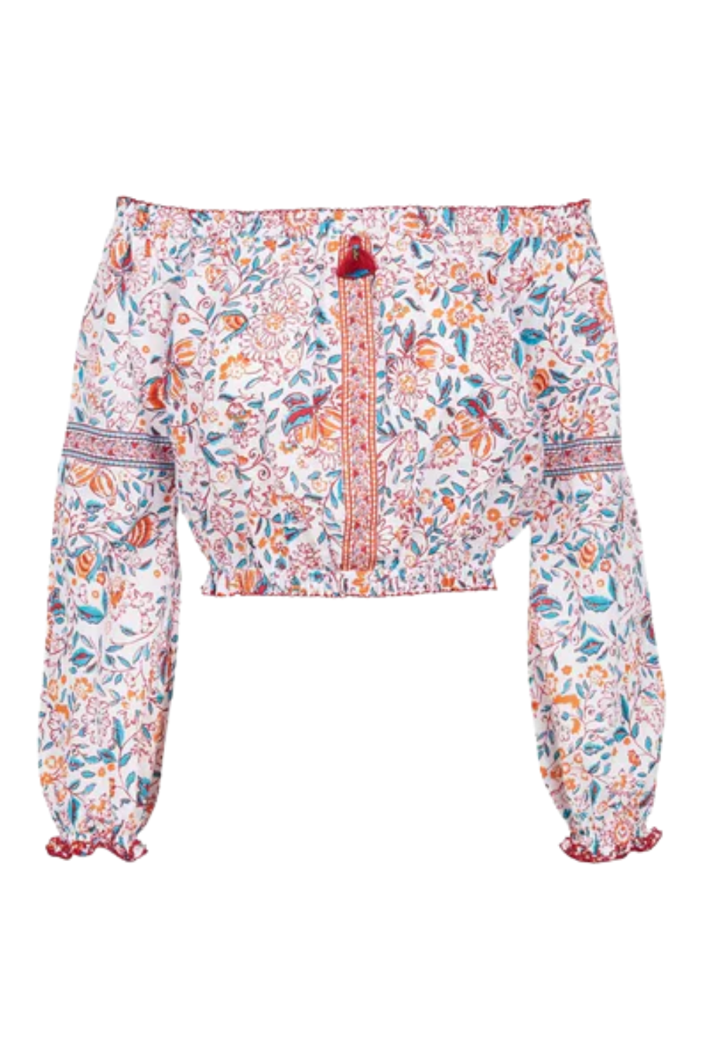 Load image into Gallery viewer, Top Nana Red Menton Cotton Plumeti
