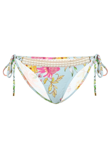 Carrie Crochet Trim Tie Side Bottom Full Floret