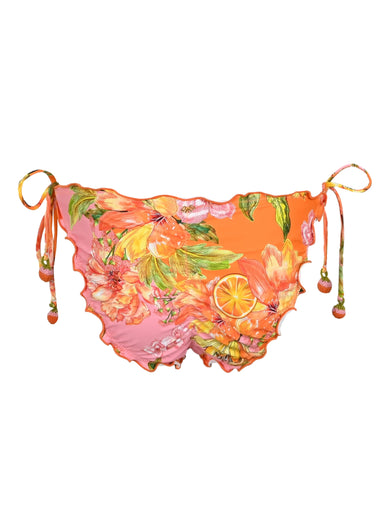 Embroidered Lettuce Edge Tie Side Bottom Full Clementine