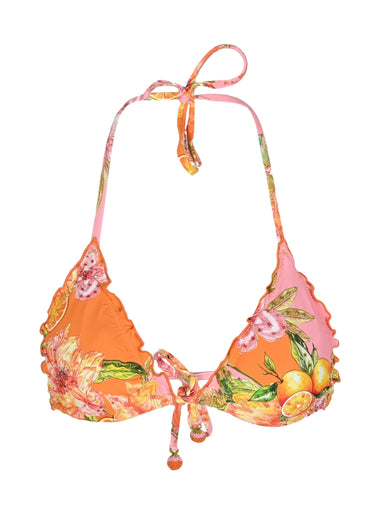 Embroidered Lettuce Edge Triangle Top